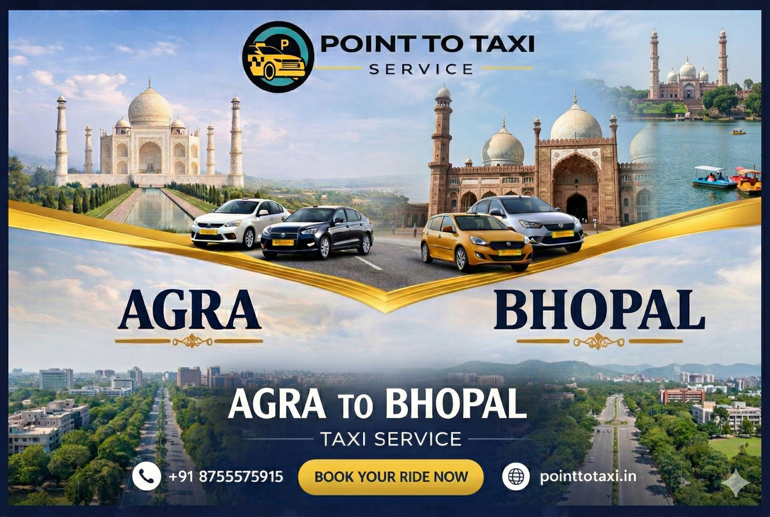 Agra to Bhopal Taxi Service - Point to Taxi Service